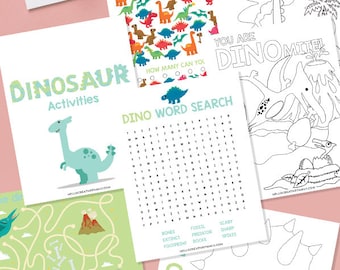 9 Page Dinosaur Activities Printables | Kids Activities | Fun Activities For Dinosaur Lovers | Birthday | Teacher Resources | Homeschool