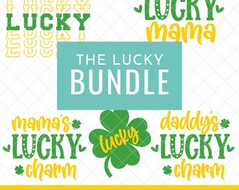 Lucky Charm Family SVG & PNG Cut File Bundle - Digital Download - Cricut Craft | St. Patrick's Day | Shamrock for luck