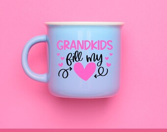 Grandkids Fill My Heart SVG and PNG - Digital Download - Valentines Day | Grandparent Craft | Cricut Crafting