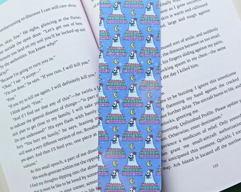 Midnight Reader Double-Sided Sparkle Bookmark for Book Lovers