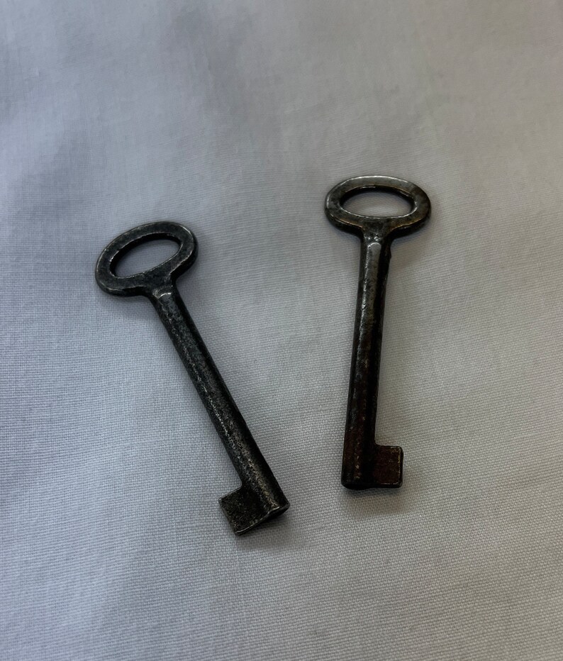 Two Antique Skeleton Furniture Barrel Keys Lock Unlock Etsy