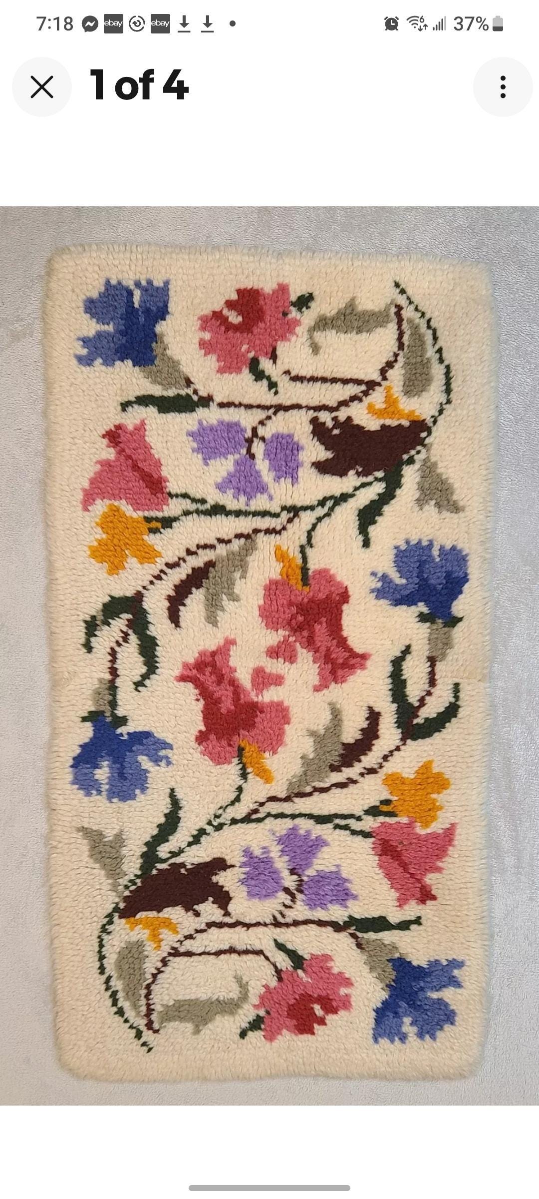 1970's Vintage Latch Hook Wool Rug - Etsy