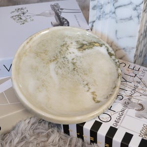 Light Green Jade Marble Round Tray, Vanity/Bathroom/Perfume/Candle Tray, Modern Catch All Tray, Natural Stone Organizer, Home Decor