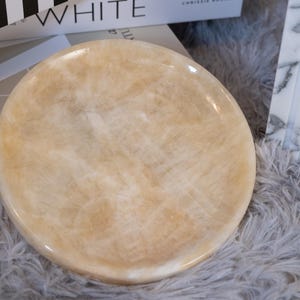 Beige Marble Round Tray, Vanity/Bathroom/Perfume/Candle Tray, Modern Catch All Tray, Natural Stone Organizer, Home Decor