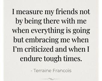 Poster con citazione sull'amicizia (20x25 cm)