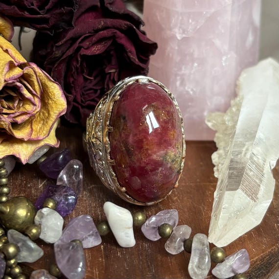 Ruby in Matrix Ring • Natural Ruby Gemstone • Vin… - image 2