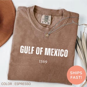Chemise Comfort Colors® Golfe du Mexique, T-shirt unisexe patriotique, Chemise américaine Golfe du Mexique, T-shirt American Pride Patriotic, T-shirt Map Lover