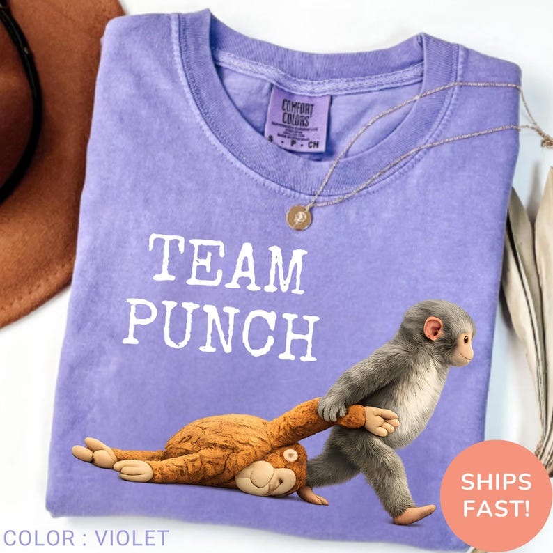 emotional shirt, baby monkey shirt, monkey shirt, plush toy monkey, comfort colors shirt, wildlife shirt, animal lover gift, cute animal gift, cute monkey tee, monkey art tee, monkey punch tee, rescue story tee, sad monkey