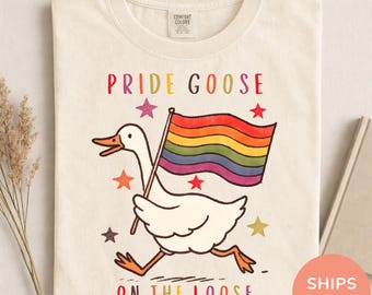 Pride Goose LGBT Rainbow Shirt, Comfort Colors Off To Be Proud Shirt, Gay Pride Gift, Lesbian LGBTQ Tee, Funny Goose shirt