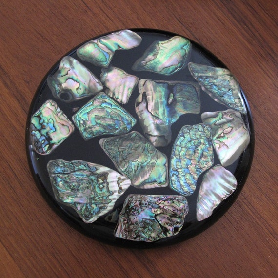Items similar to Vintage Home Decor Abalone Shell Trivet Hot Plate