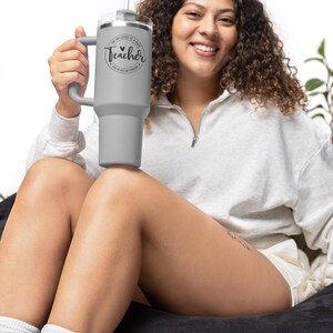 Personalized Teacher Travel Mug: 40oz Insulated Coffee Tumbler