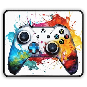 Gaming Mouse Pad, Gamer Mouse Mat for Home Office, Video Game Station, Gift for Gamers, Color Splash Design