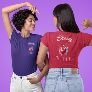 Cherry Vibe Unisex Heavy Cotton T-Shirt, Trendy Cherry Themed Geschenk für Sie, Mutter, Freund, Für Ihn, Vater