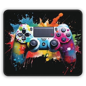 Gaming Mouse Pad | Gamer Mouse Mat for Home Office, Video Game Station, Gift for Gamers, Color Splash Design