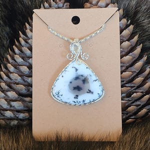 Scenic Dendrite Opal Gemstone 925 Sterling Silver Handmade Pendant – Teardrop Bezel Set (BT-23)