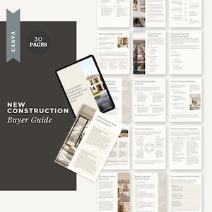 Editable New Construction Buyer Guide for Realtors | 30-Page Real Estate Canva Template | Homebuyer Packet | Digital Client Presentation