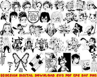 Anime SVG Bundle | Popular Anime And Manga  |Anime Silhouette SVG | High-Quality Vector Art | Anime Craft Designs | Instant Digital Download