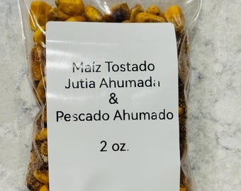 Paquete de 2: Maíz Tostado, Pescado Ahumado, Jutia Ahumada Blend 2 oz cada uno (4 oz en total).