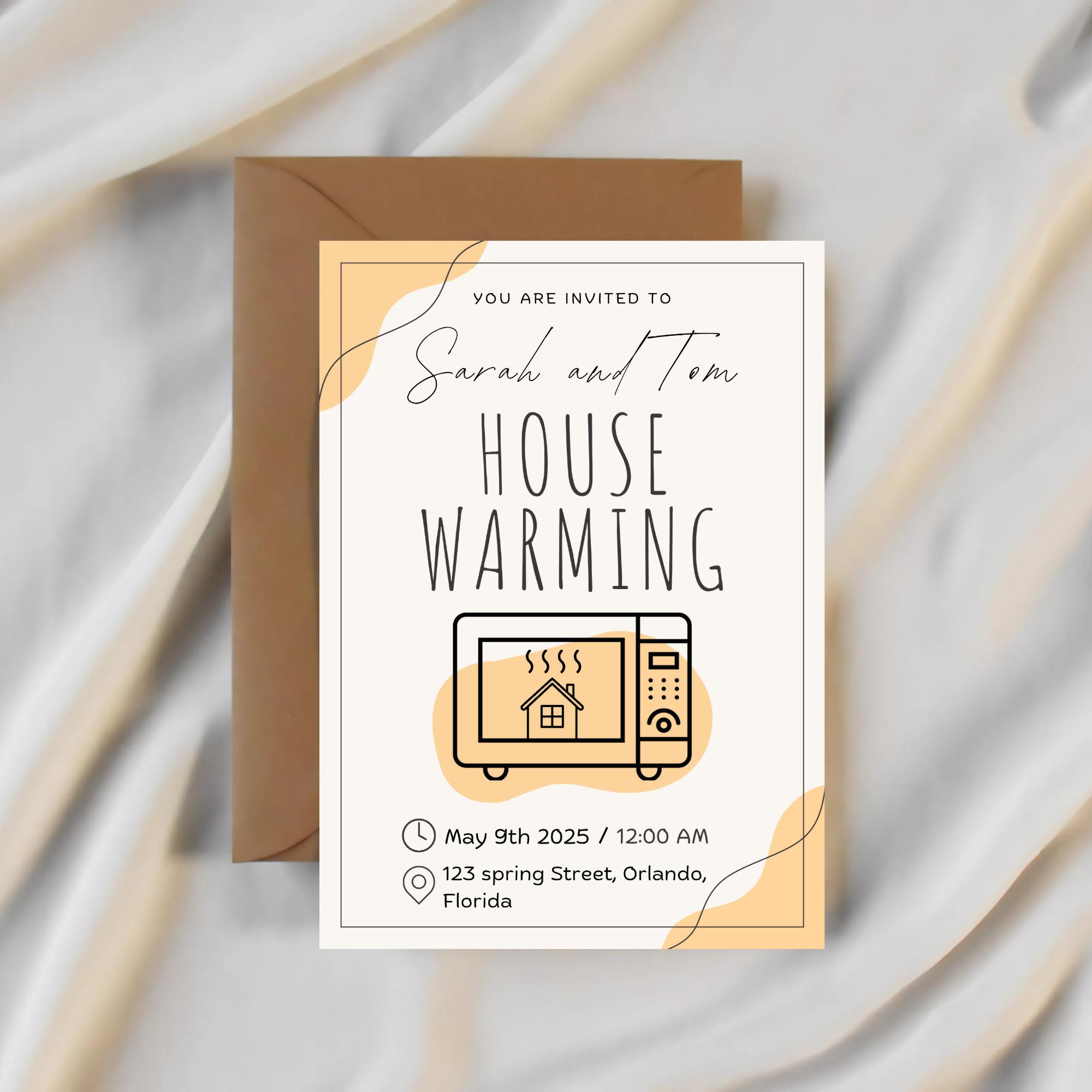 Funny Housewarming Invitation Template: House Warming Modern New Home ...