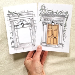 Custom Front Door Drawing From Photo, Custom Art, Personalized Door Art, Line Drawing of Door, Personalized Housewarming Gift, Neighbor Gift image 1