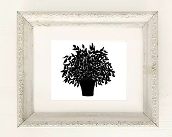 Black Flower Art Print, Moody Floral Still Life, Spring Florals, Neutral Flower Bouquet, Botanical Wall Decor, Minimalist Traditional Design