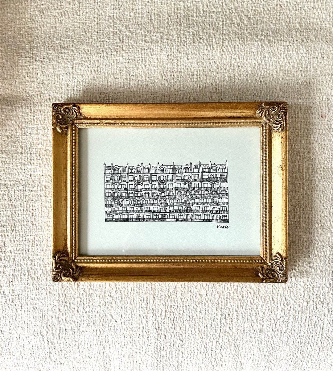 FRAMED Paris Row House Line Drawing French Sketch Print - Etsy