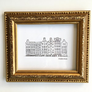 Amsterdam Row House Art Print: Netherlands Architecture Sketch