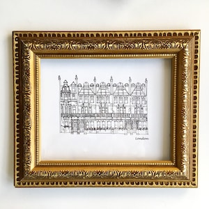 Sloane Square London Art Print: Whimsical Line Drawing Souvenir