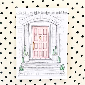 Custom Front Door Drawing From Photo, Custom Art, Personalized Door Art, Line Drawing of Door, Personalized Housewarming Gift, Neighbor Gift image 5