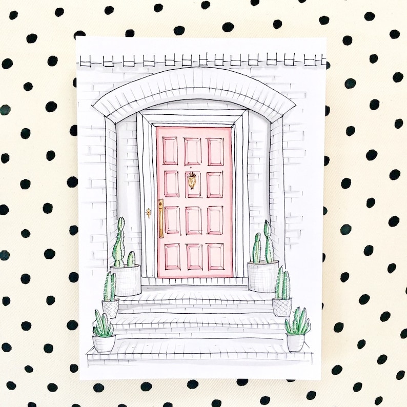 Custom Front Door Drawing From Photo, Custom Art, Personalized Door Art, Line Drawing of Door, Personalized Housewarming Gift, Neighbor Gift image 5