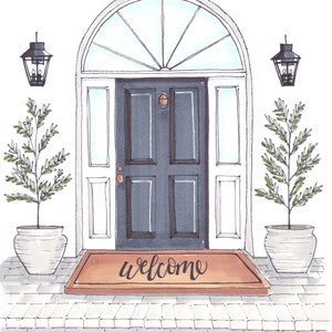 Custom Front Door Drawing From Photo, Custom Art, Personalized Door Art, Line Drawing of Door, Personalized Housewarming Gift, Neighbor Gift image 10