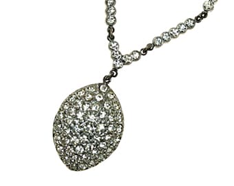 Antique Edwardian Art Deco Paste Necklace Estate jewelry Early Rhinestone OOAK collectible jewelry gift  VN258