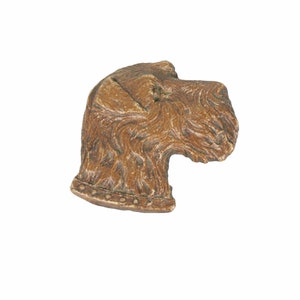 Vintage Carved Wood Dog Pin Brooch, collectible pin, C clasp pin,  estate pin vintage dog jewelry, Terrier, Airdale, Scottie   VP972