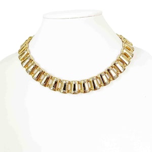 Vintage 1980s Goldtone Chainlink Choker: MCM Bib Necklace