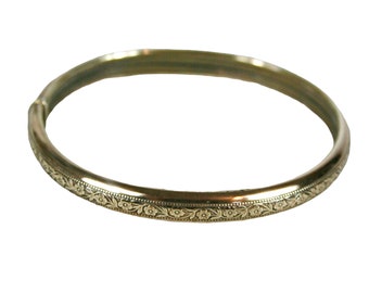 Antique Victorian Gold Filled Etched Bangle Estate Jewelry Collectible Bracelet Women't Jewelry Gift    VB781