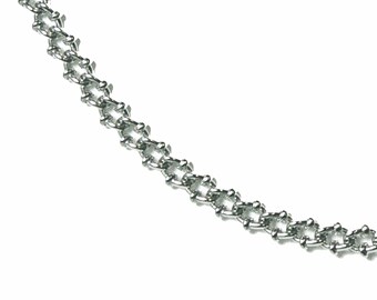 Vintage silver 4MM Stainless Steel Barbed Curb Chain Choker Necklace Minimalist Anti Tarnish Waterproof Jewelry N5876