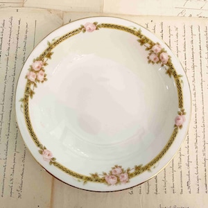 Antique Czech Mignon Antoinette China Trinket Jewelry Dish, hand painted Flowers, Pink Rose Jewelry Storage, Mother&#39;s Day Gift  AS216