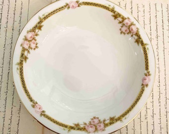 Antique Czech Mignon Antoinette China Trinket Jewelry Dish, hand painted Flowers, Pink Rose Jewelry Storage, Mother's Day Gift  AS216