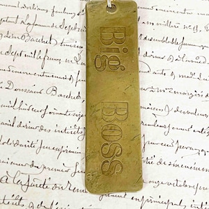 Vintage Brass &#39;Big Boss&#39; Keychain - One of a Kind