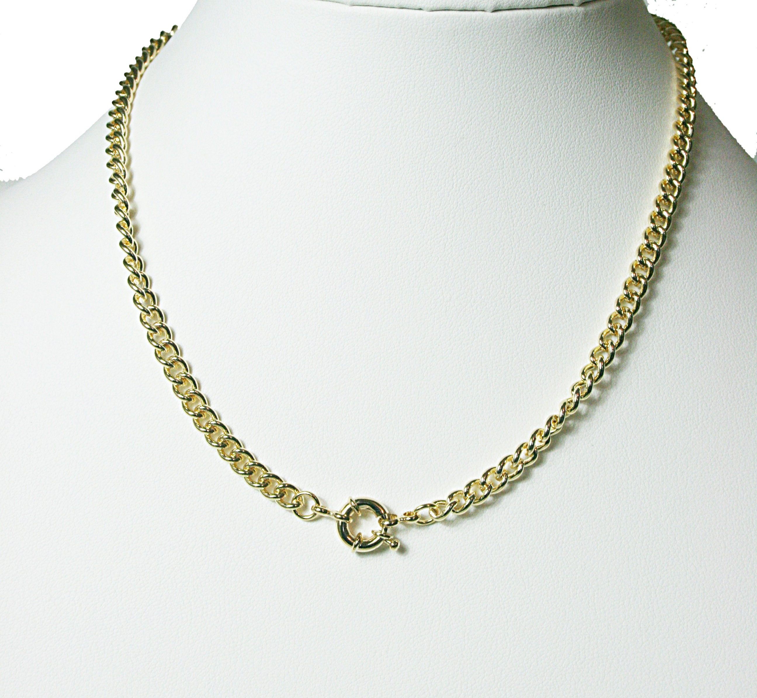Child's 13" Yellow Gold Filled Cuban Link Choker Necklace - Fine Curb Chain, GF Jewelry
