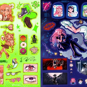 Doomed & Green Yuri / Alien Stage (MiziSua) / TGSWIIWAGAA (MitsuAya) / Foglio di adesivi grandi laminati