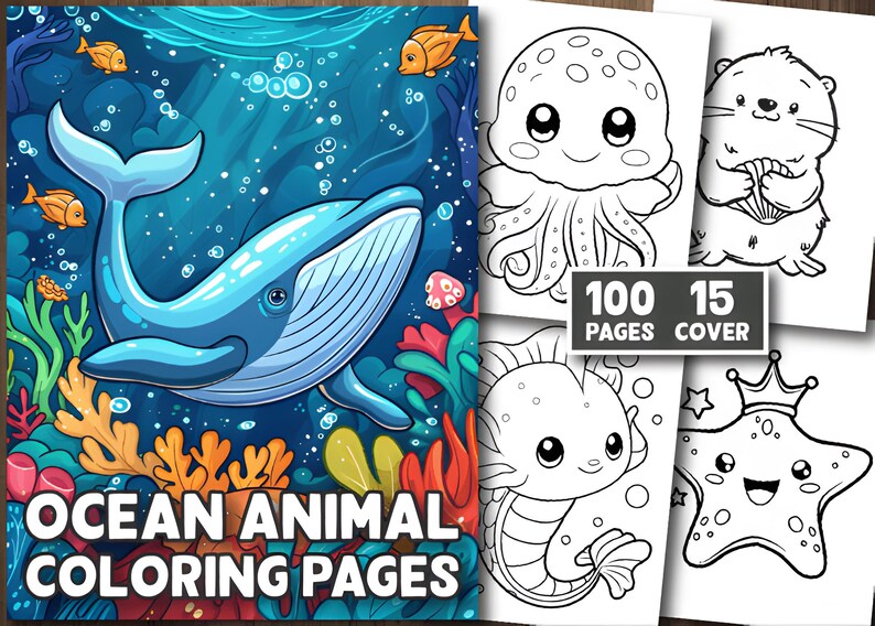 Printable Ocean Animals Coloring Book for Kids With Fun and Educational ...