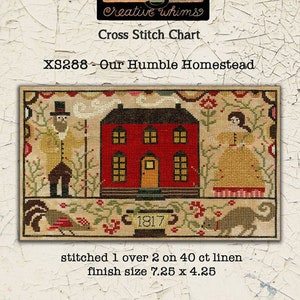 Onze Humble Homestead XS288 Teresa Kogut Early American Folkart Cross Stitch Chart Paper Patroon