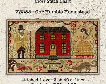 Our Humble Homestead XS288 Teresa Kogut Early American Folkart Cross Stitch Chart Paper Pattern