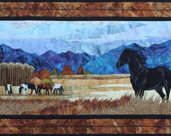 Unbridled Horse Stallion Toni Whitney Fusible Quilt Pattern Fabric Kit