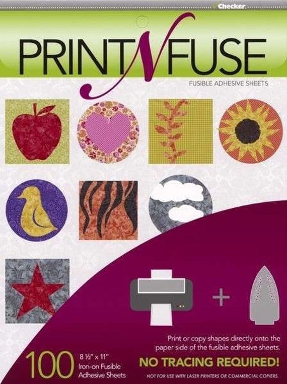 100 Print N Fuse Printable Fusible Paper Backed Iron-On | Etsy