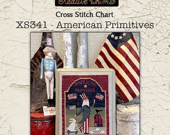 American Primitives XS341 Teresa Kogut Patriotic Uncle Sam Counted Cross Stitch Chart