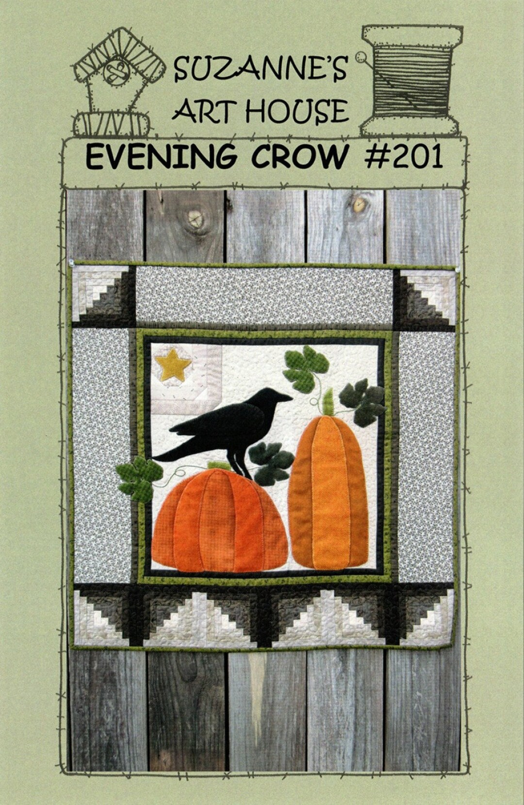Evening Crow #201 Halloween Pumpkin Quilt Pattern Suzanne's Art House ...