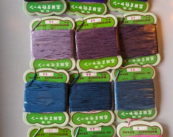 12 Bunka Thread Rayon Matsuhato Brands Japanese Vintage Purple Blue Pink