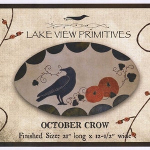 October Crow Halloween Fall Autumn Wool Lake View Primitives Quilt Pattern